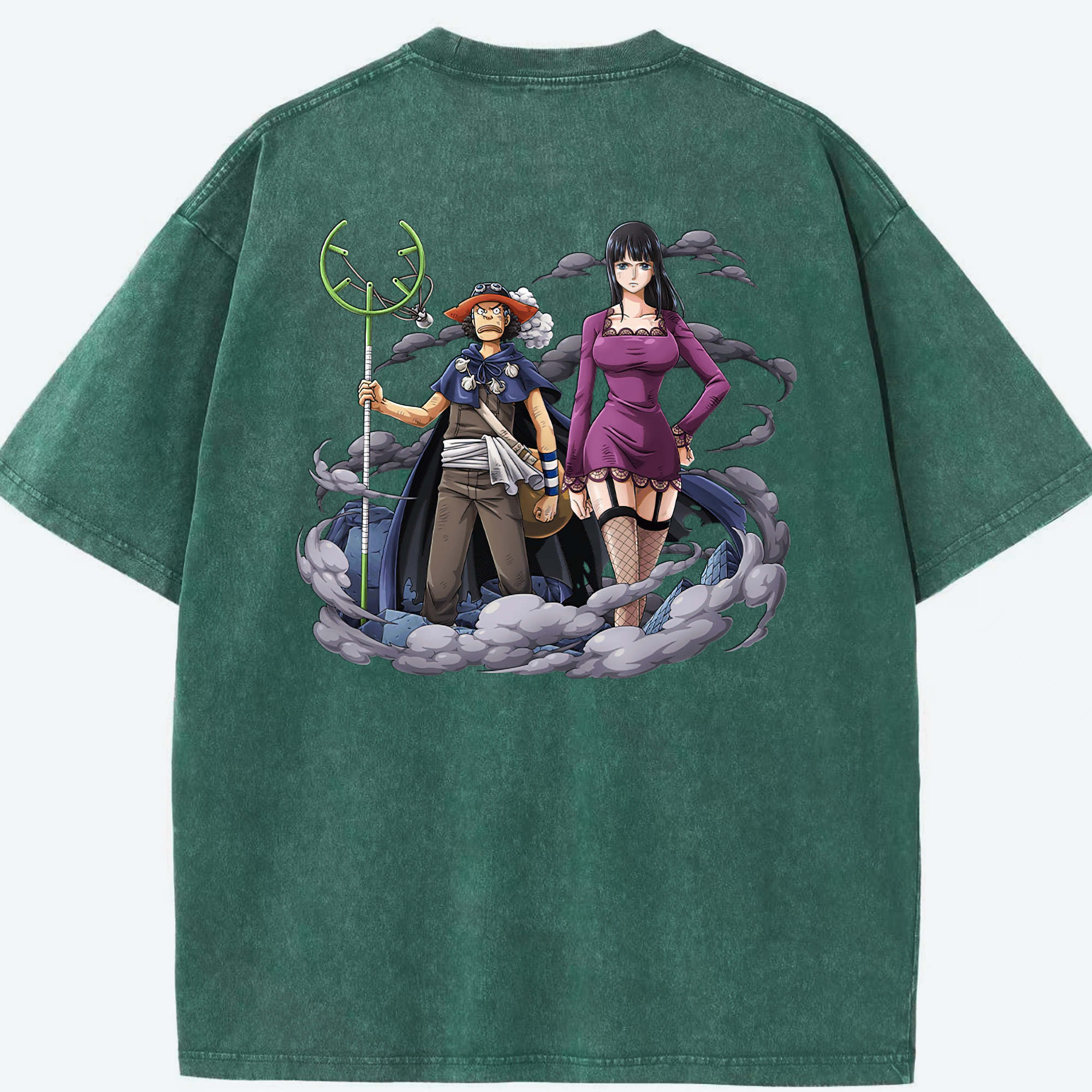 ワンピース ニコ・ロビン ONE PIECE Nico Robin 綿100% ヴィンテージ風 半袖Tシャツ（背面プリント）
